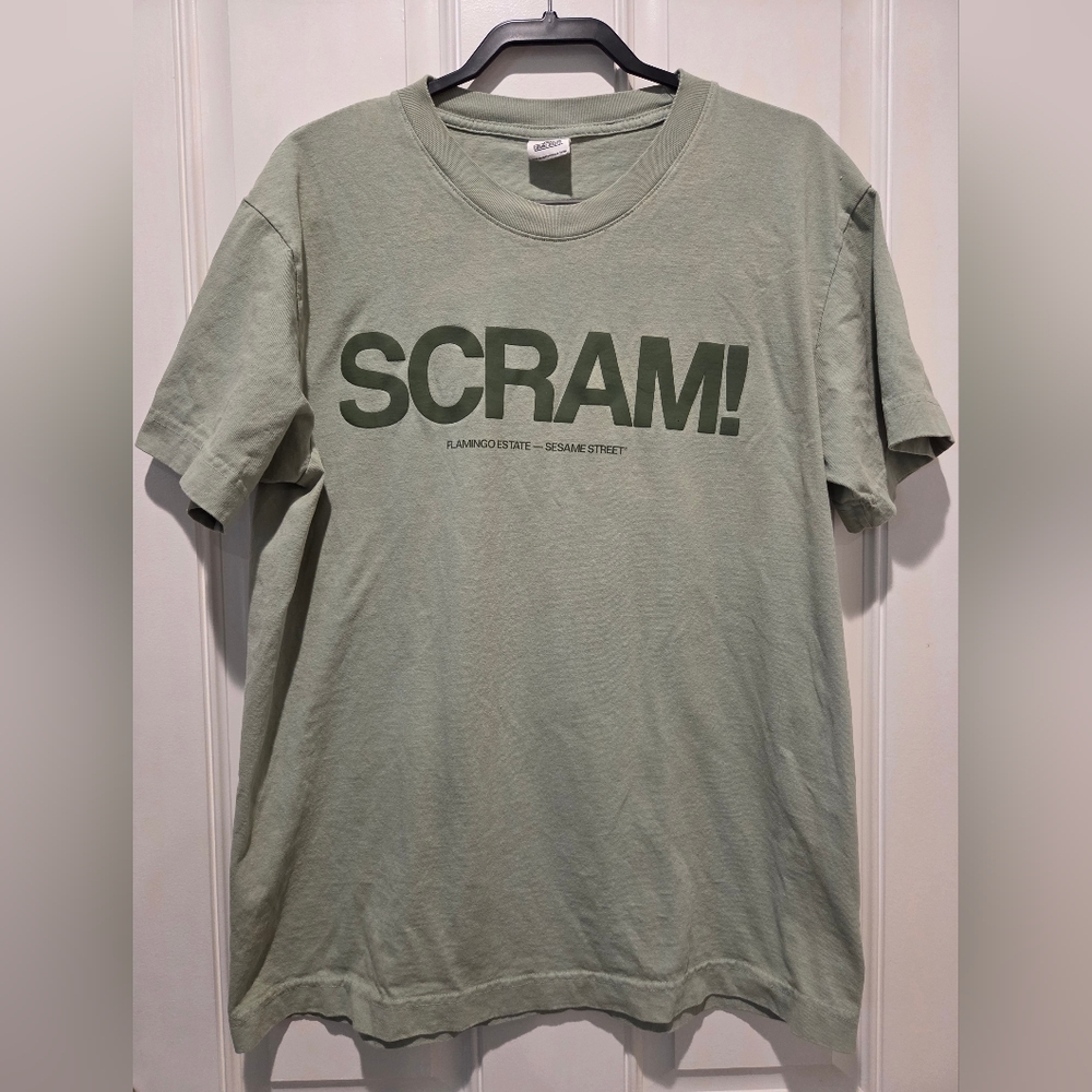 Flamingo Estate X Sesame Street Scram! Oscar The Grouch Tee Shirt Men's Large